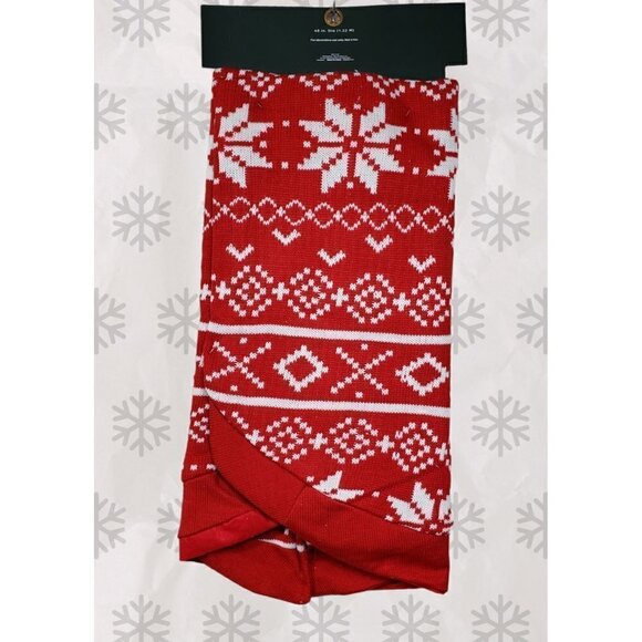 NWT Knitted Christmas Tree Skirt - Size 48" - Snowflakes - Red & White - NEW - Picture 2 of 8